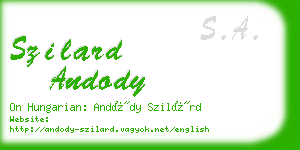 szilard andody business card